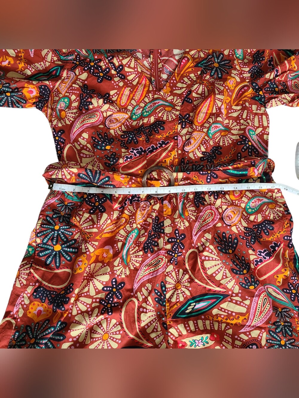 RACHEL ZOE | MULTI-COLOR BELTED ROMPER | SIZE LARGE - Picture 8 of 16